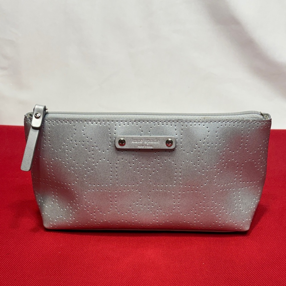 Kate Spade Silver Cosmetic Bag